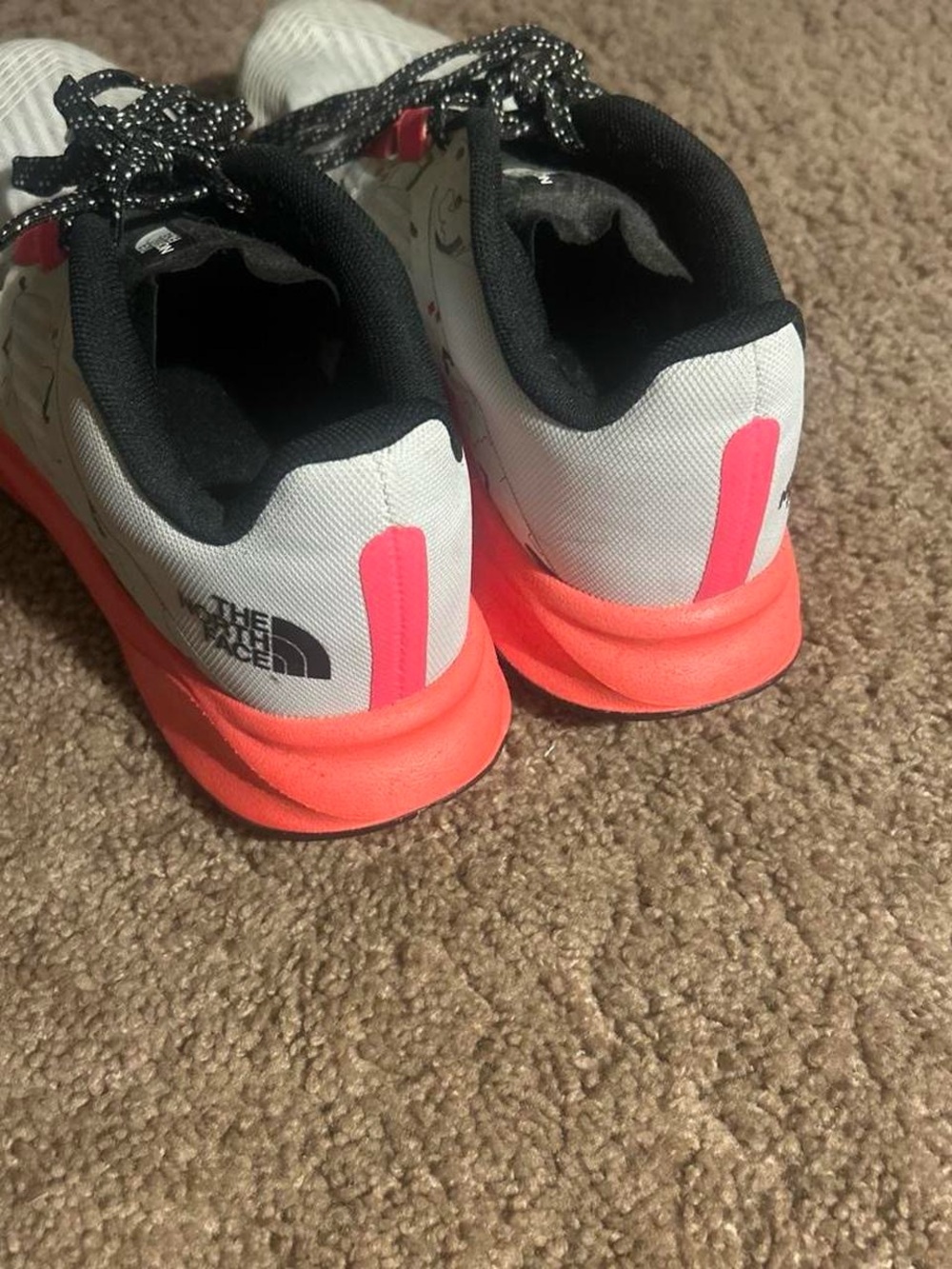 The North Face White Sneakers with Coral Pink Accents
